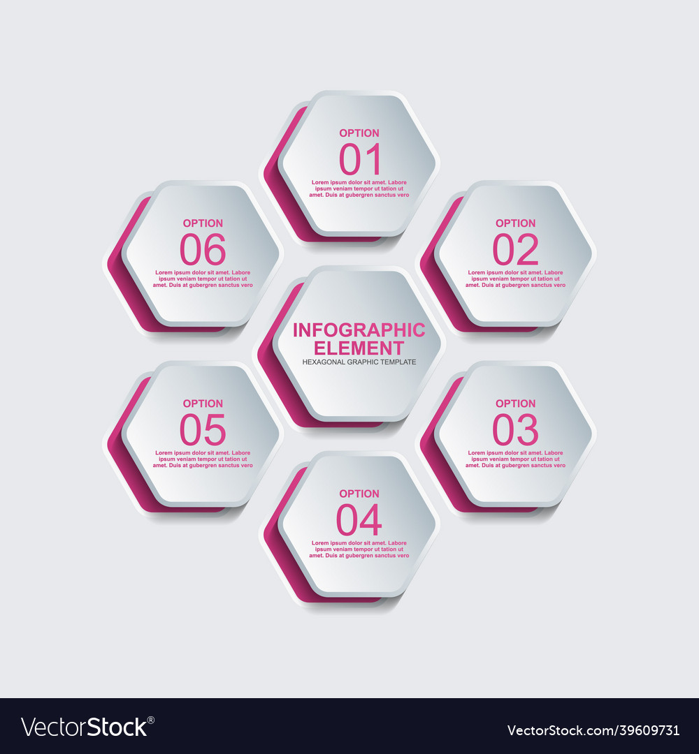 Hexagon infographic element template