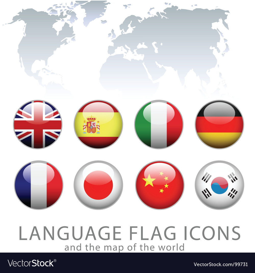 Download Language flag icons Royalty Free Vector Image - VectorStock