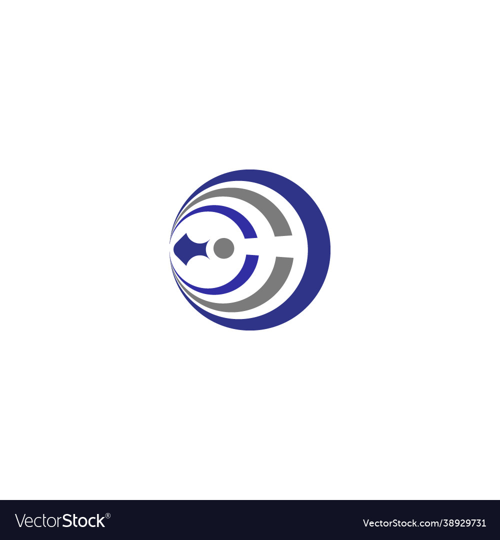 Oval logo design inspiration blue template Vector Image