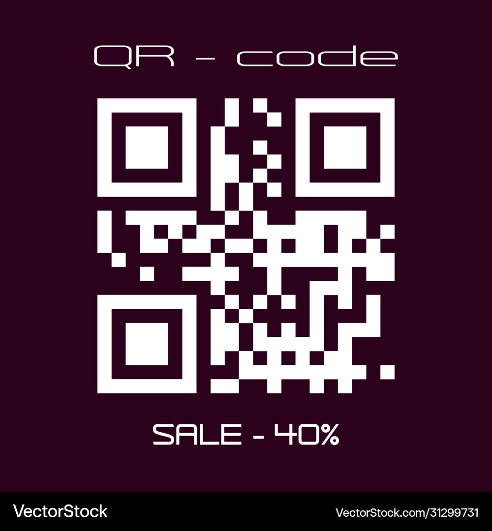 Real qr code sale - 40 percent logo sticker Vector Image