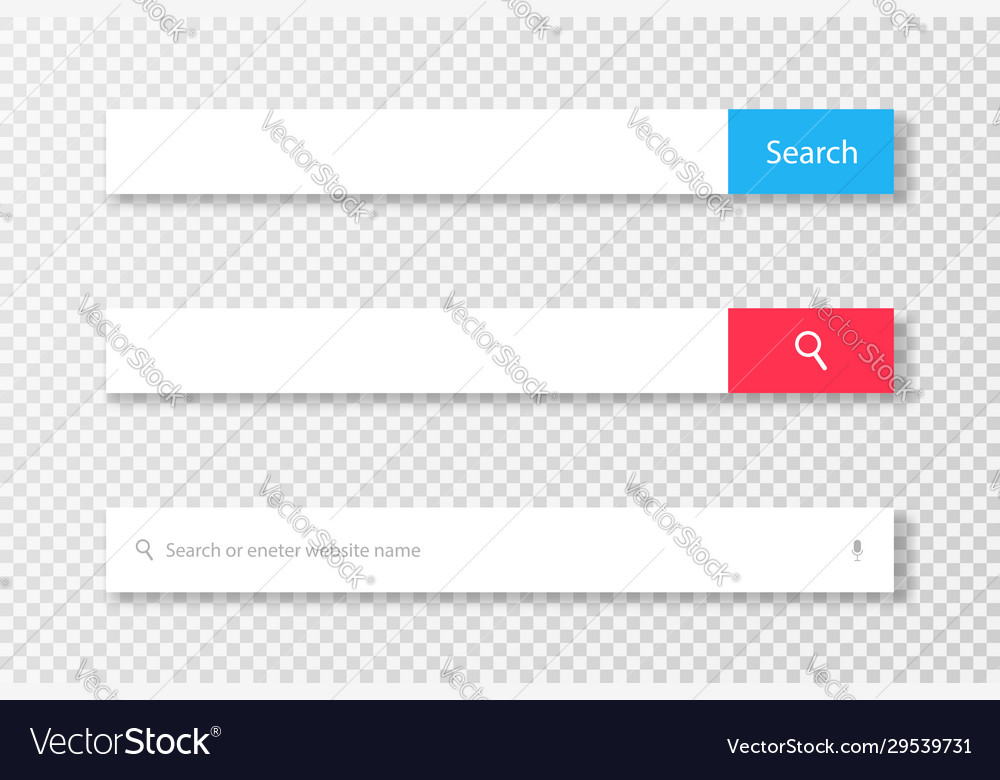 Search bar for web browser set bar vector image Search bar for web browser set bar