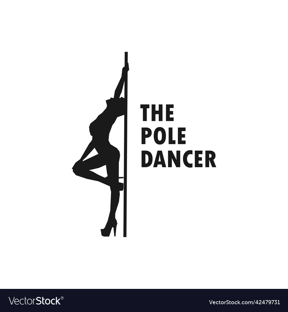 Sexy Pole Dancer Pose Simple Black Silhouette Vector Image