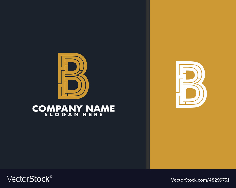 Simple letter b monogram logo template set