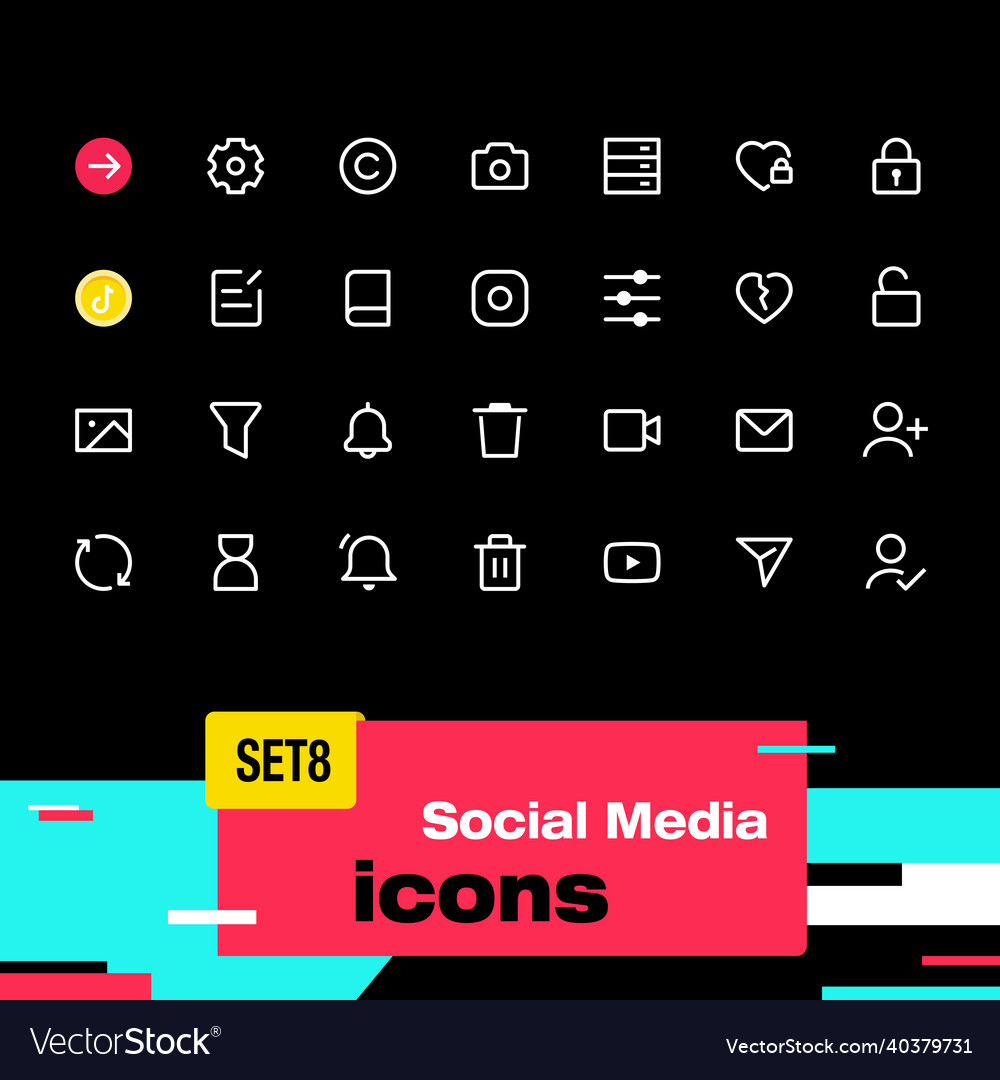 Social media interface application icon Royalty Free Vector