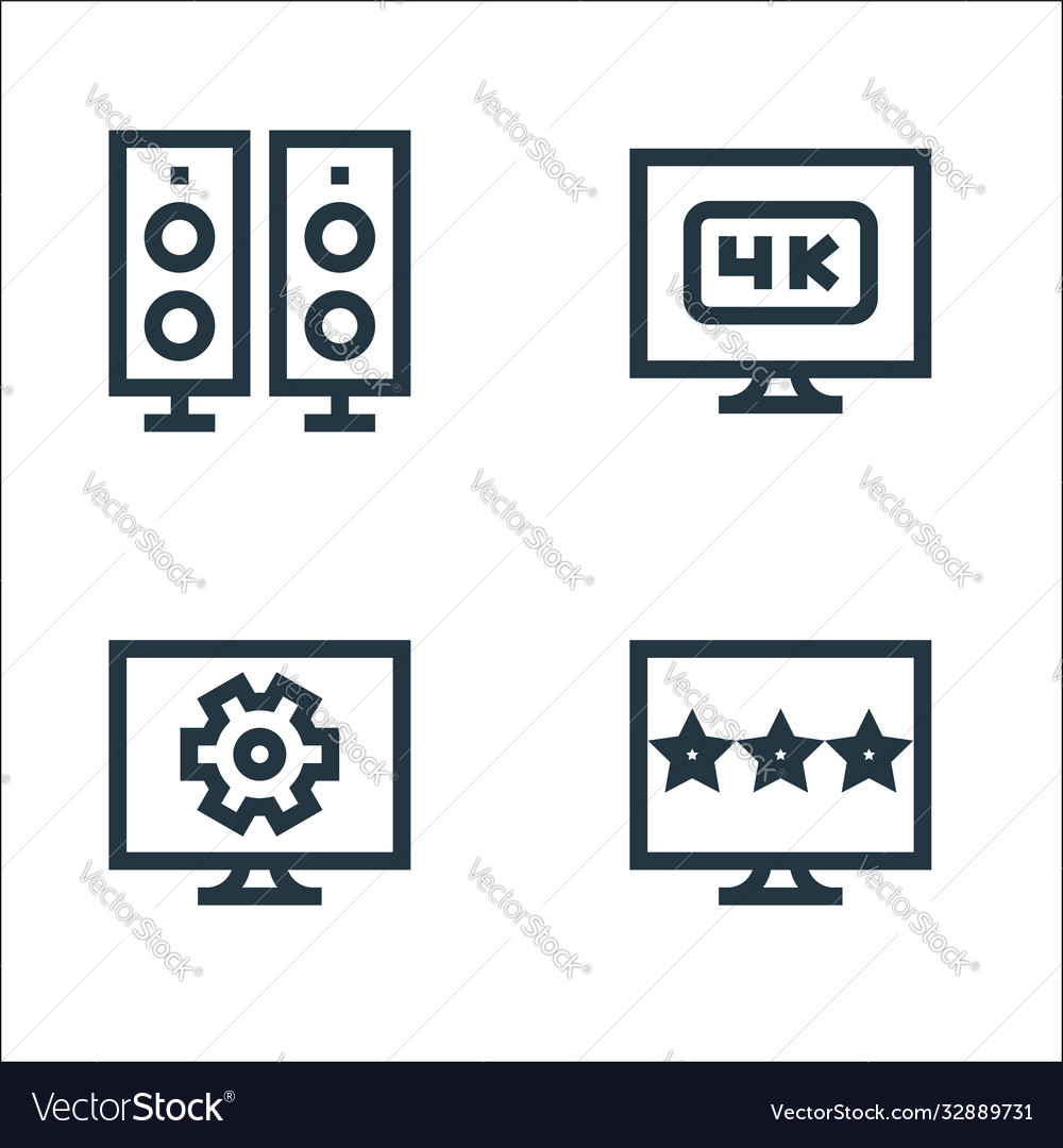 Fernsehlinie Icons lineare eingestellte Qualität