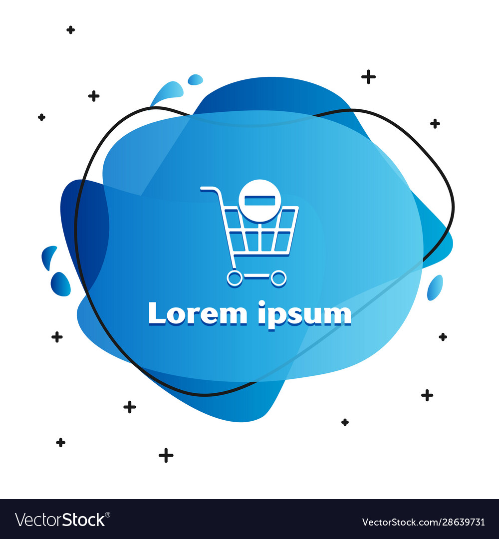 White remove shopping cart icon isolated on Vector Image