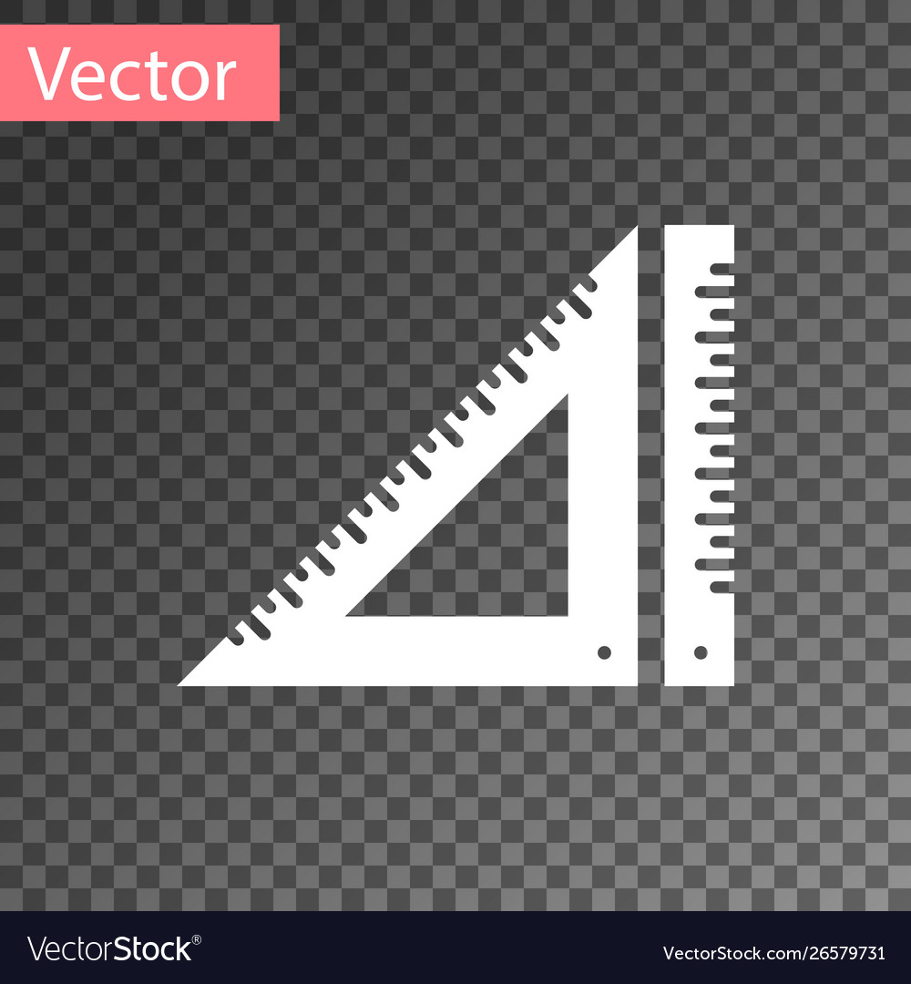 White triangular ruler icon isolated vector image White triangular ruler icon isolated