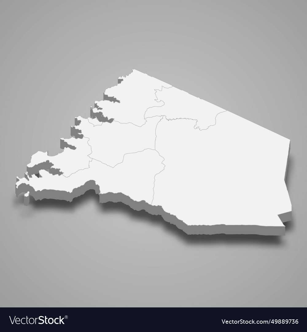 3d isometric map of mara is a region tanzania Vector Image