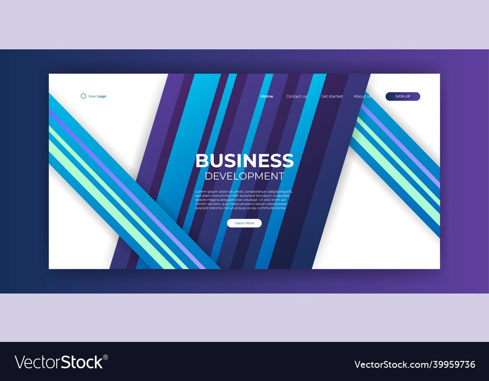 Design for landing page abstract rectangle lines