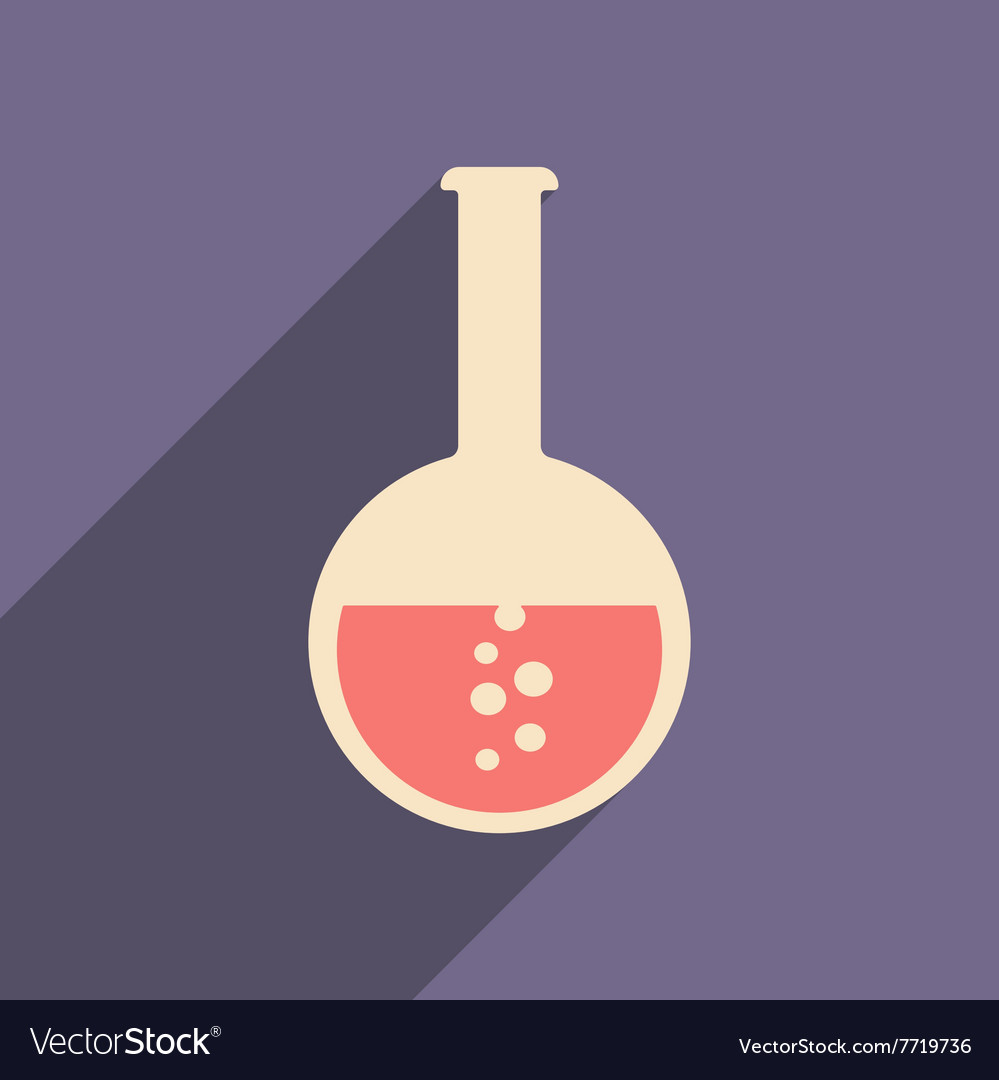 Flat with shadow icon and mobile applacation flask