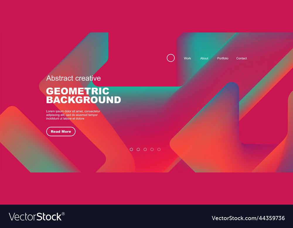 Fluid gradient triangles landing page background vector image Fluid gradient triangles landing page background