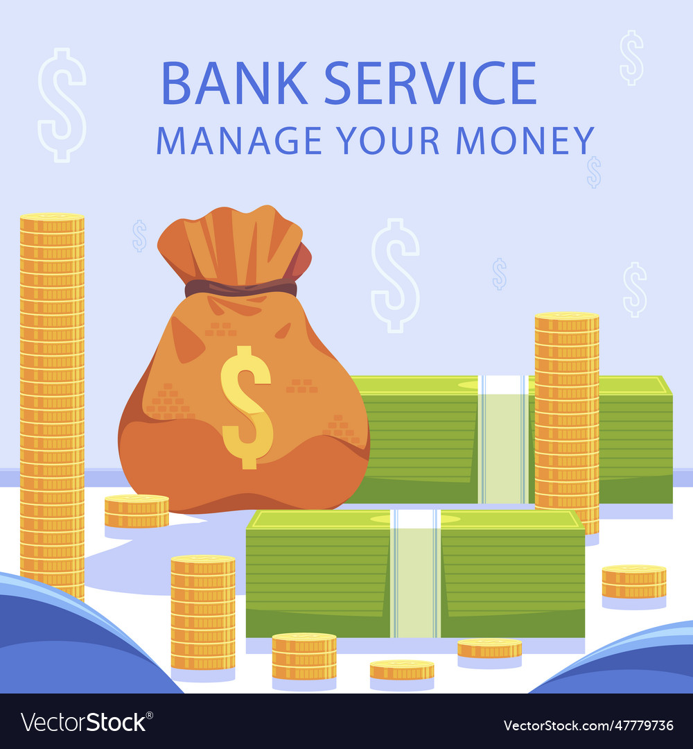 Hand drawn bank service template Royalty Free Vector Image