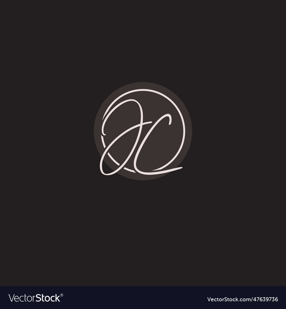 Initials jc logo monogram with simple circle line