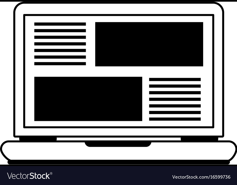 Laptop with web page on screen icon image