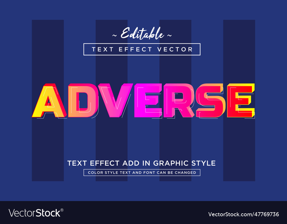 Prevalent modern editable text effect style