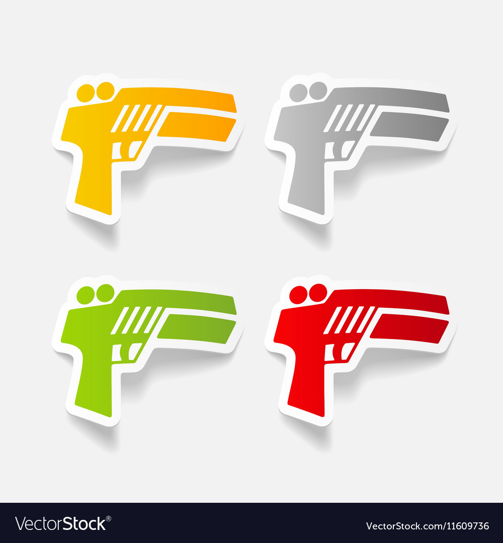Realistic design element gun game