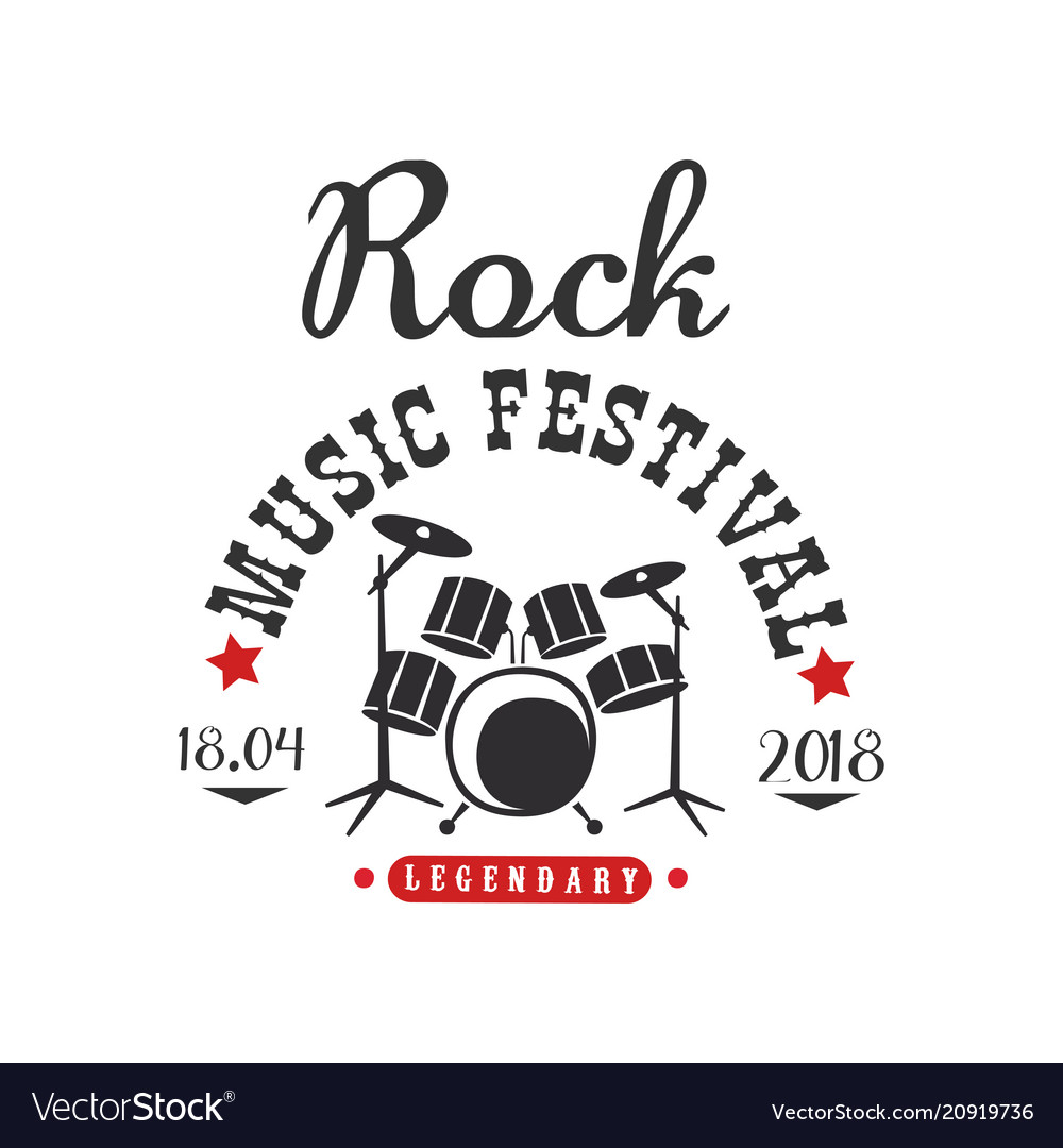 Rock music festival logo 1804 black and red