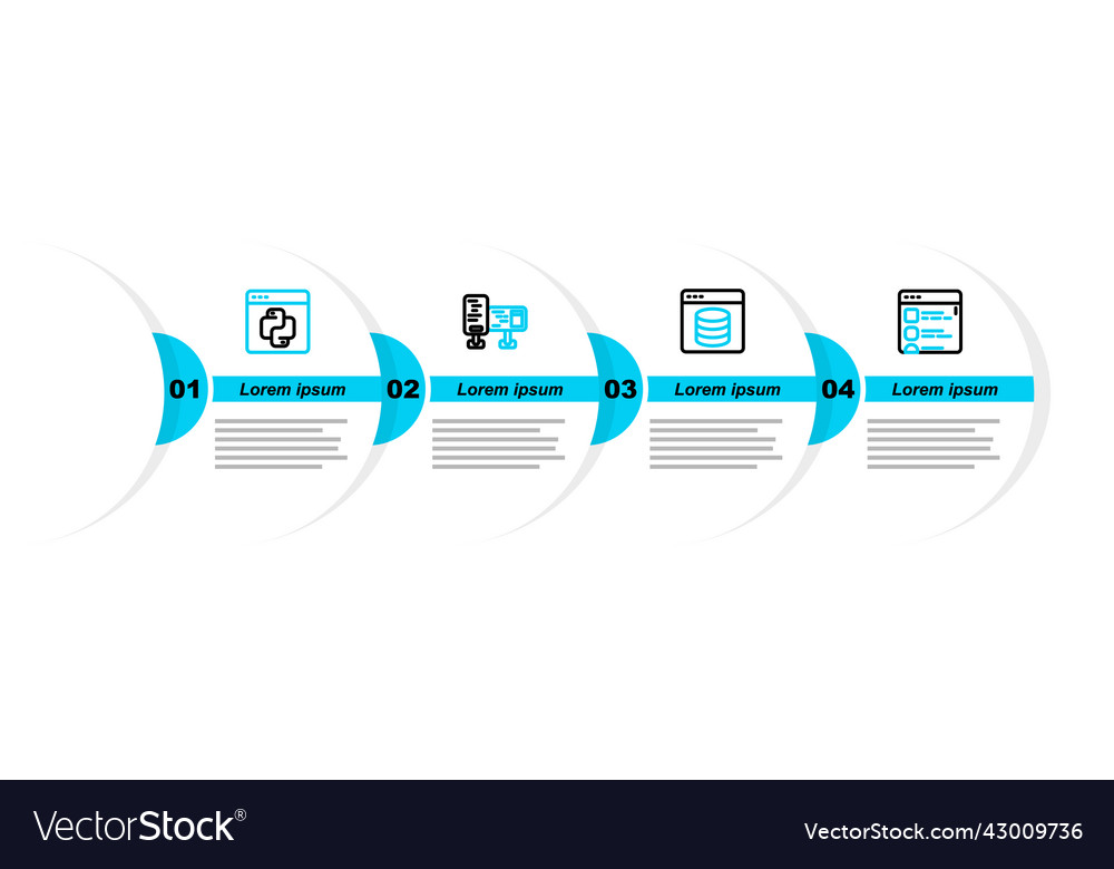 Setzen Sie Zeilen-Browser-Dateien Server-Daten-Webhosting vector image Setzen Sie Zeilen-Browser-Dateien Server-Daten-Webhosting