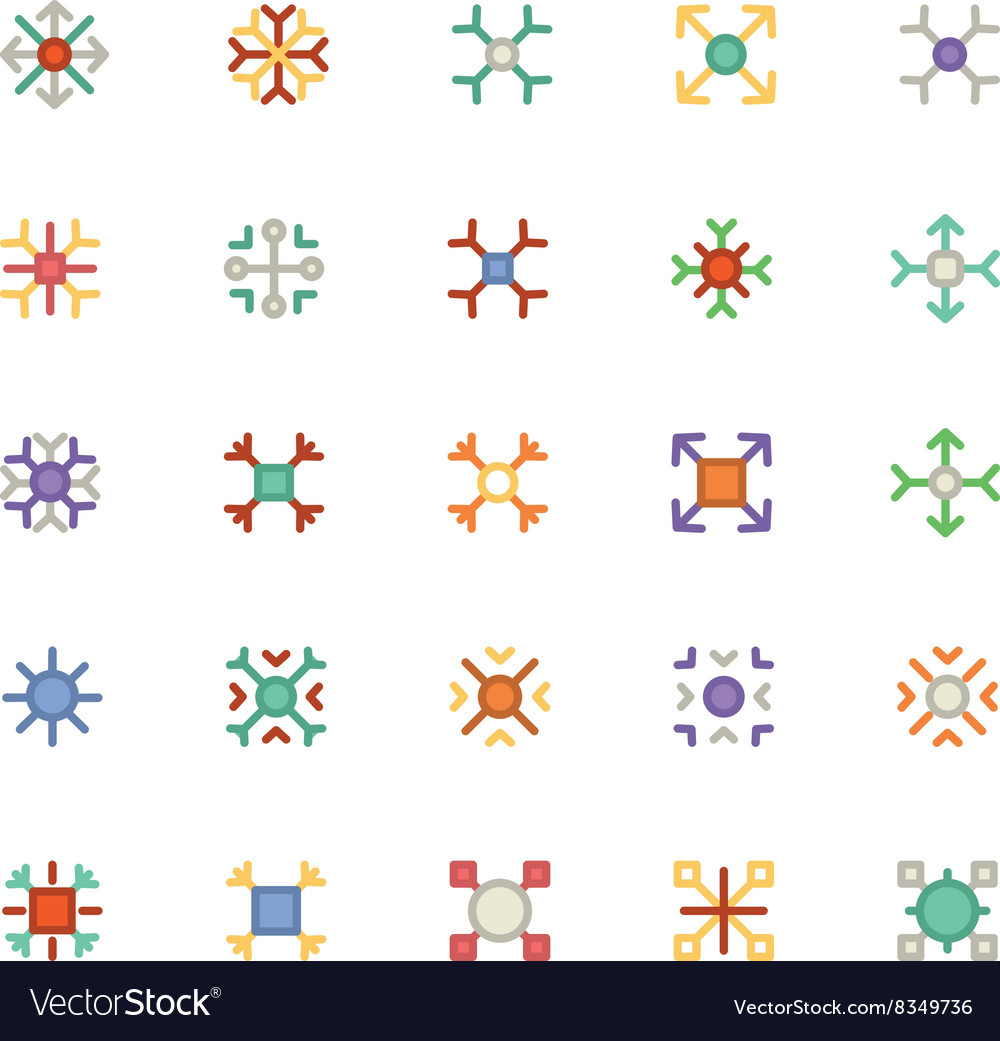 Snowflakes colored icons 4 Royalty Free Vector Image