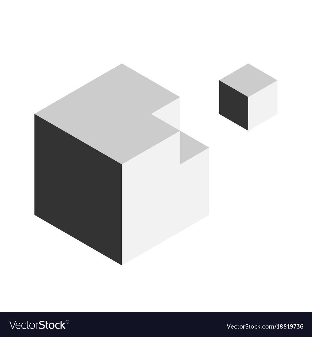 Solution design element concept block of 3d cubes