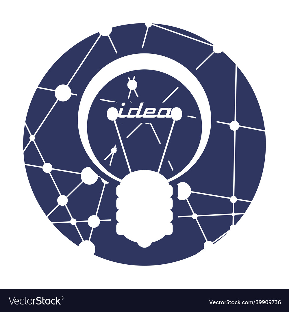 Switch on bulb icon with idea text Vector Image Switch on bulb icon with idea text