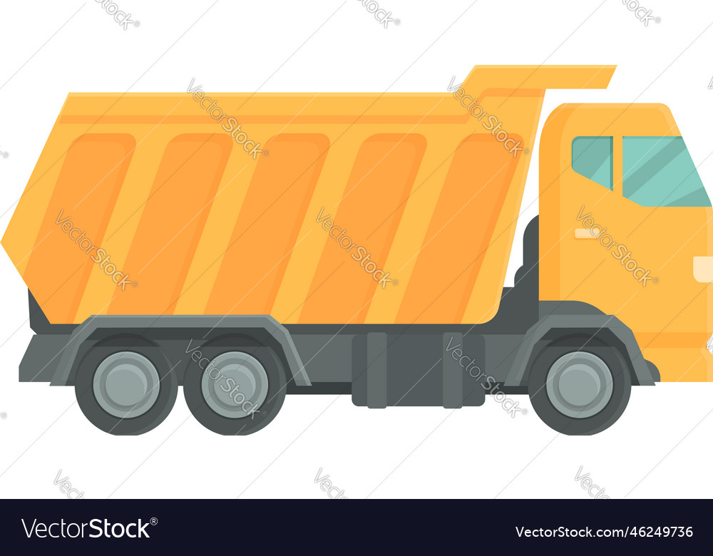 Unload tipper icon cartoon truck heavy Royalty Free Vector