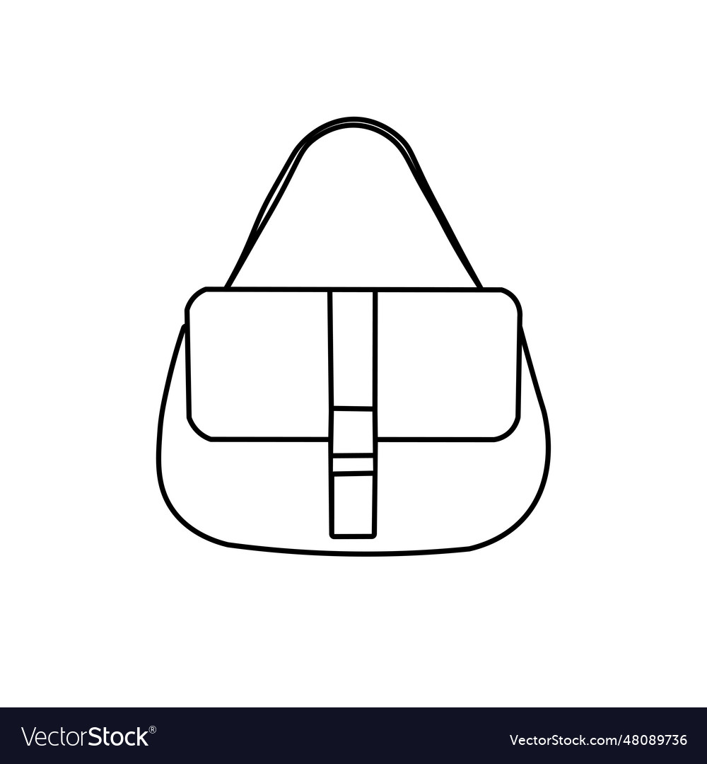 Women sling bag in line art style Royalty Free Vector Image