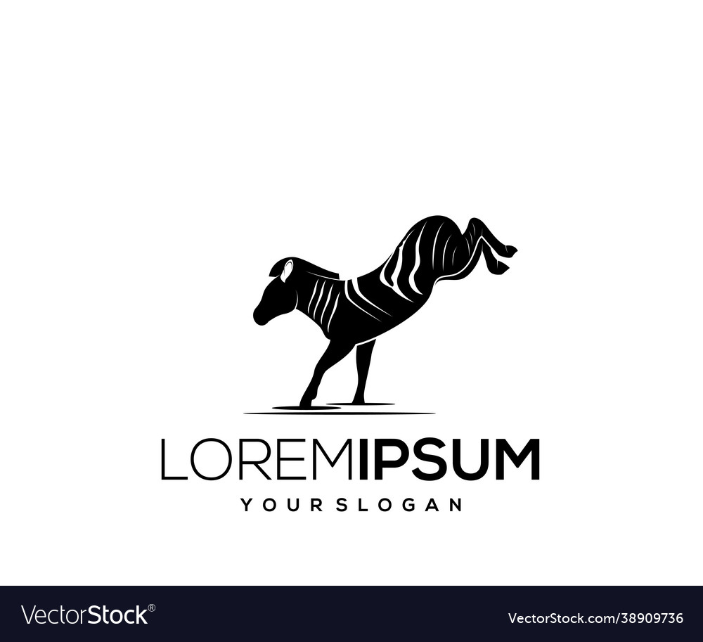 Zebra Tier Logo Design Silhouette