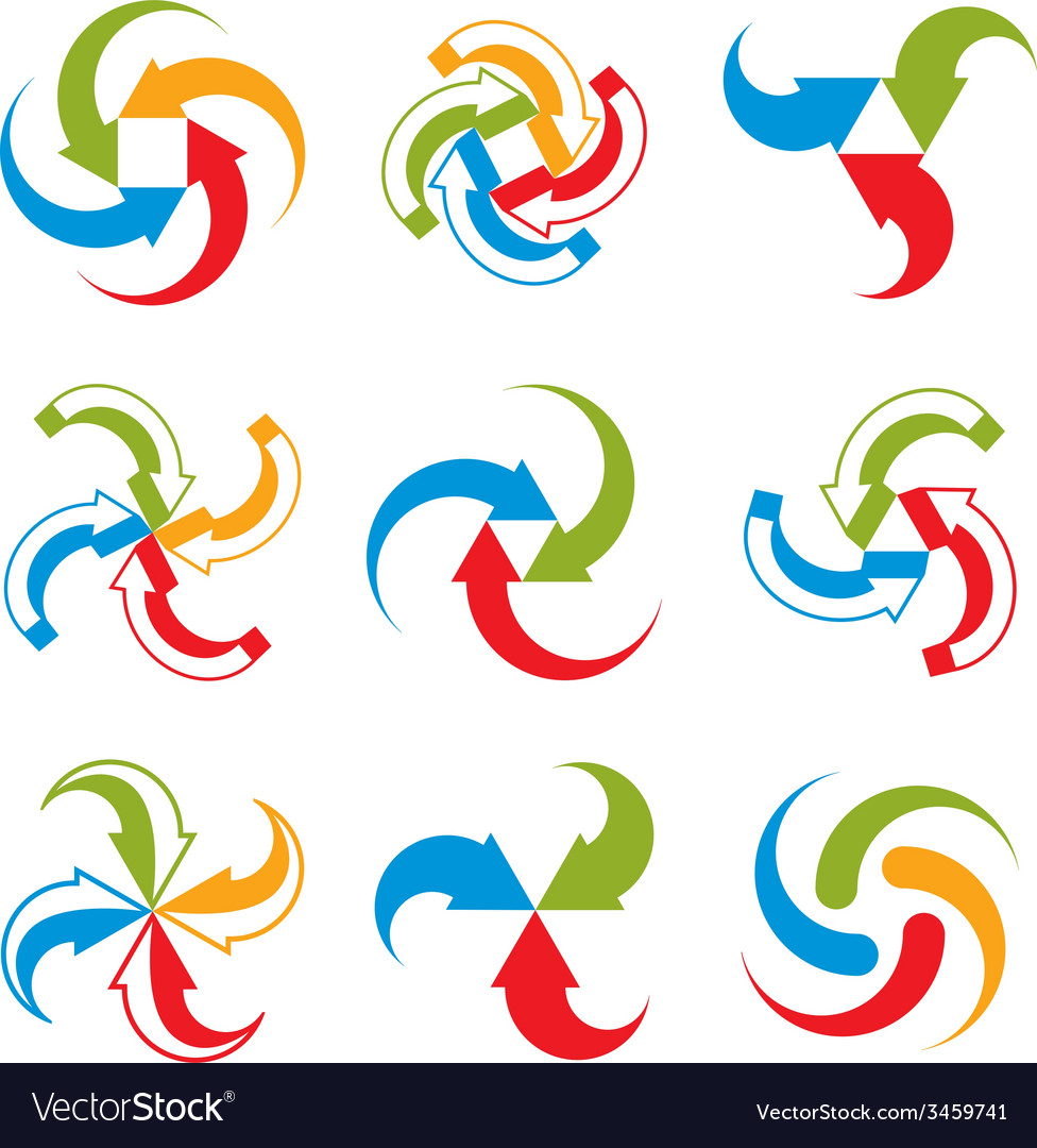 Abstract Circular Arrows Symbol Set