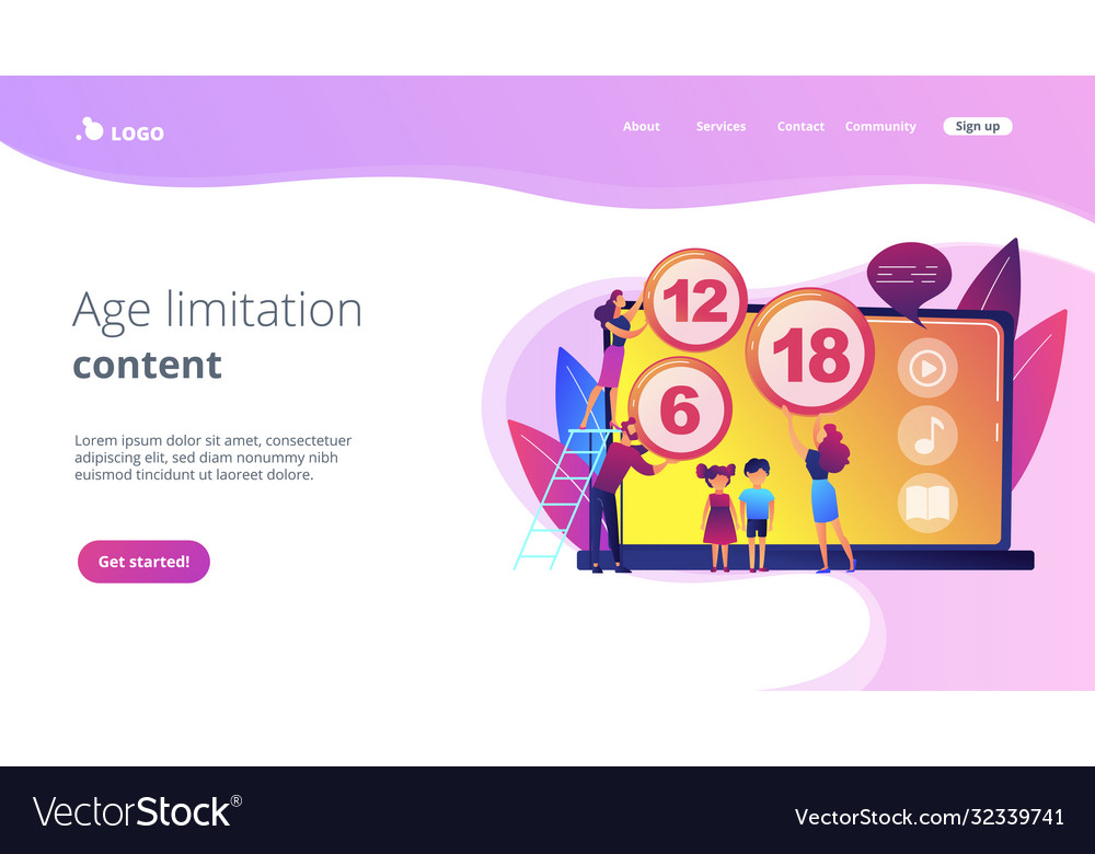 Content rating system concept landing page