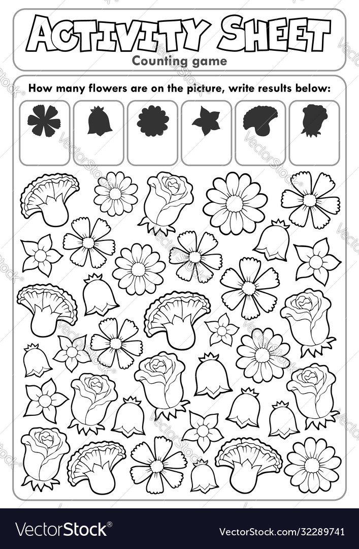 Counting Flowers Activity Sheet