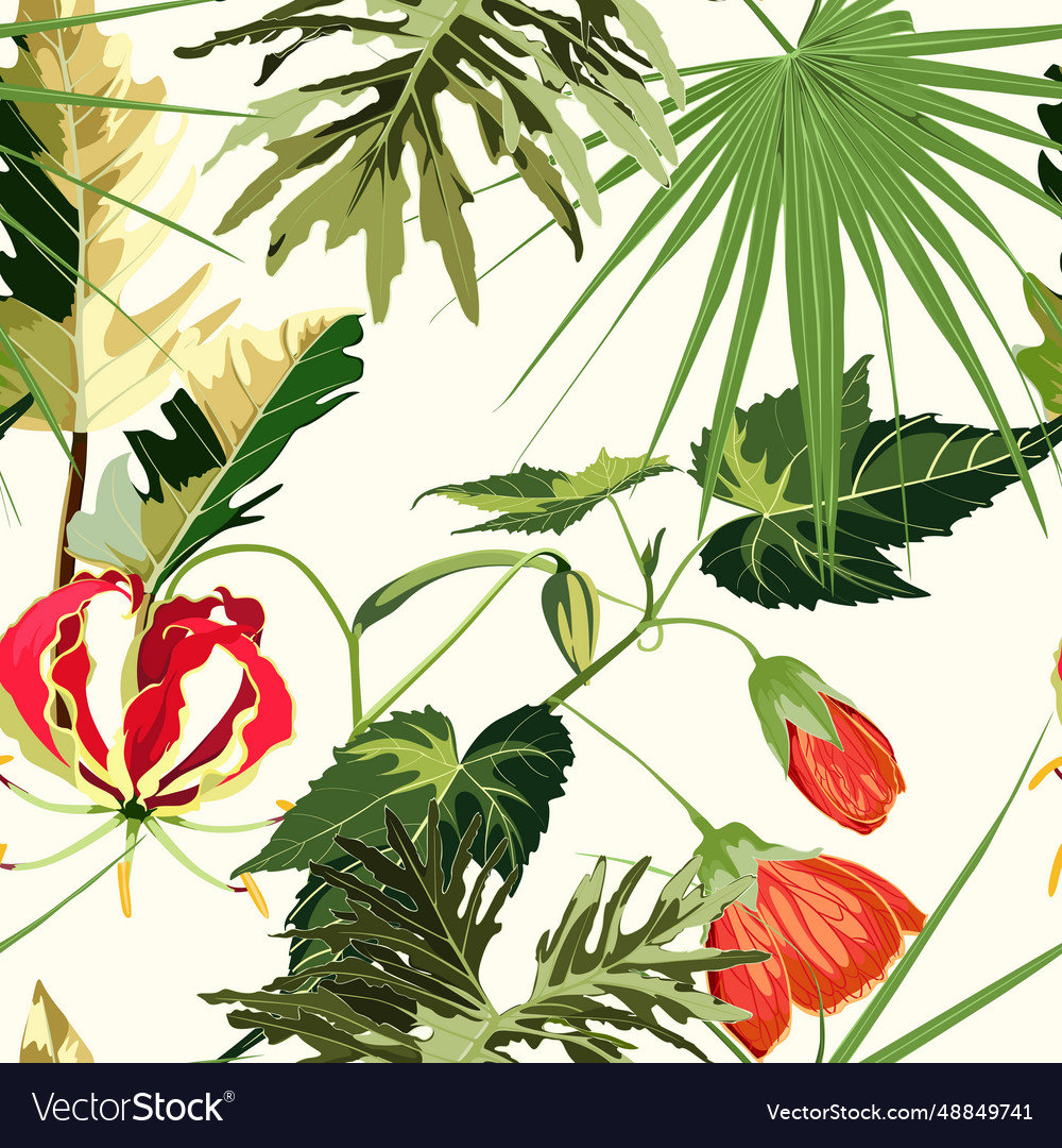 Exotic natural tropical seamless pattern