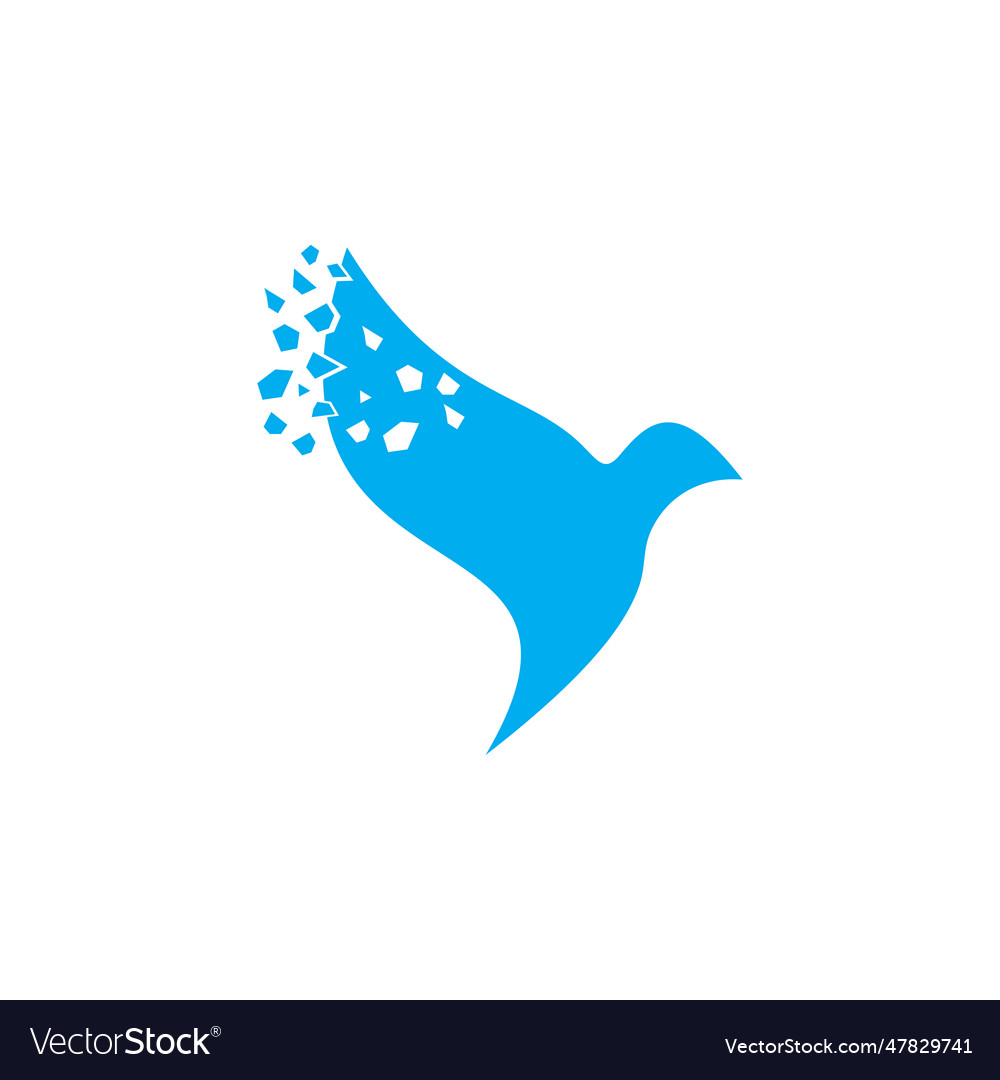 Flying bird tech creative logo design Royalty Free Vector