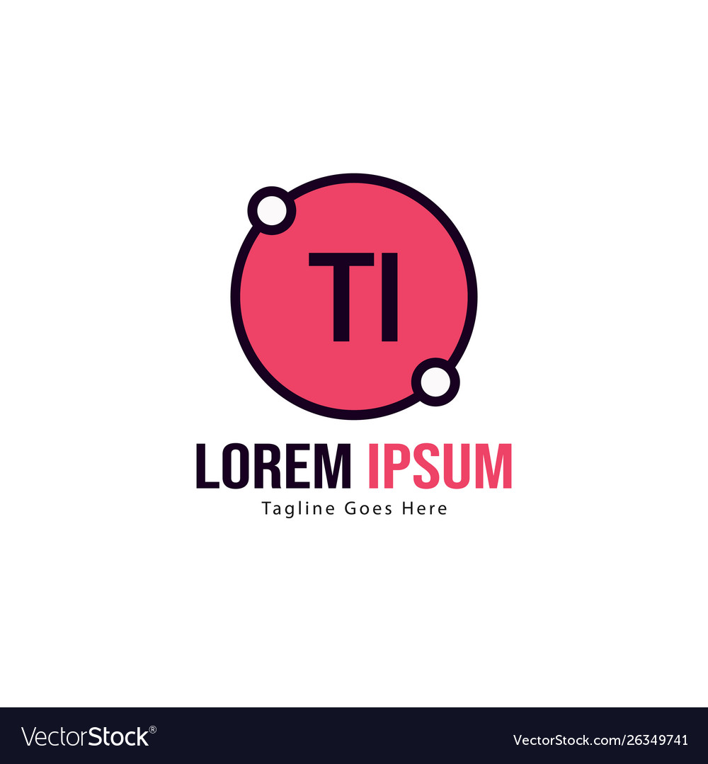 Initial ti logo template with modern frame vector image Initial ti logo template with modern frame