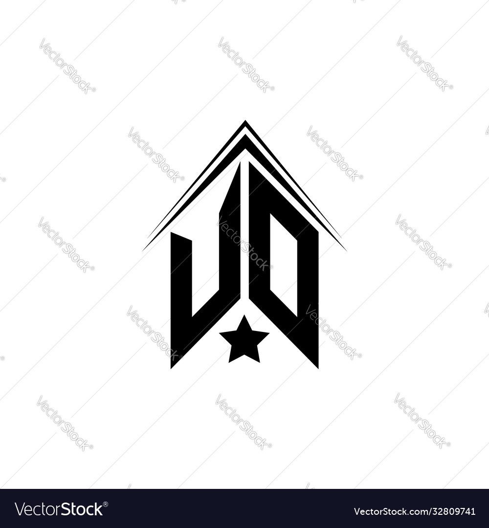 Initial uo ud logo design with shape style Vector Image Initial uo ud logo design with shape style