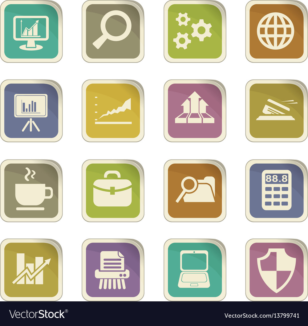 Office icon set Royalty Free Vector Image - VectorStock