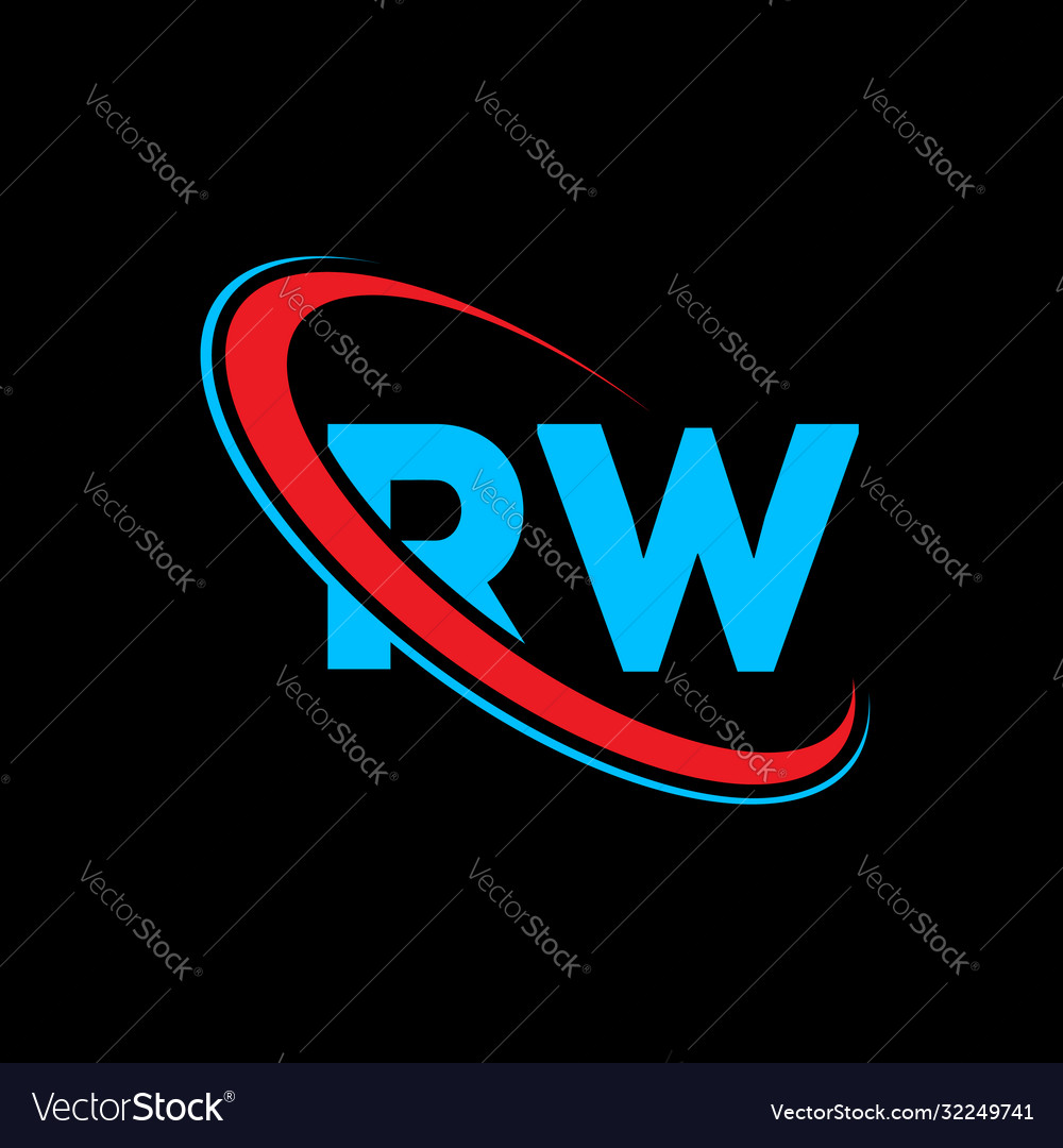 Rw r w letter logo design initial letter Vector Image