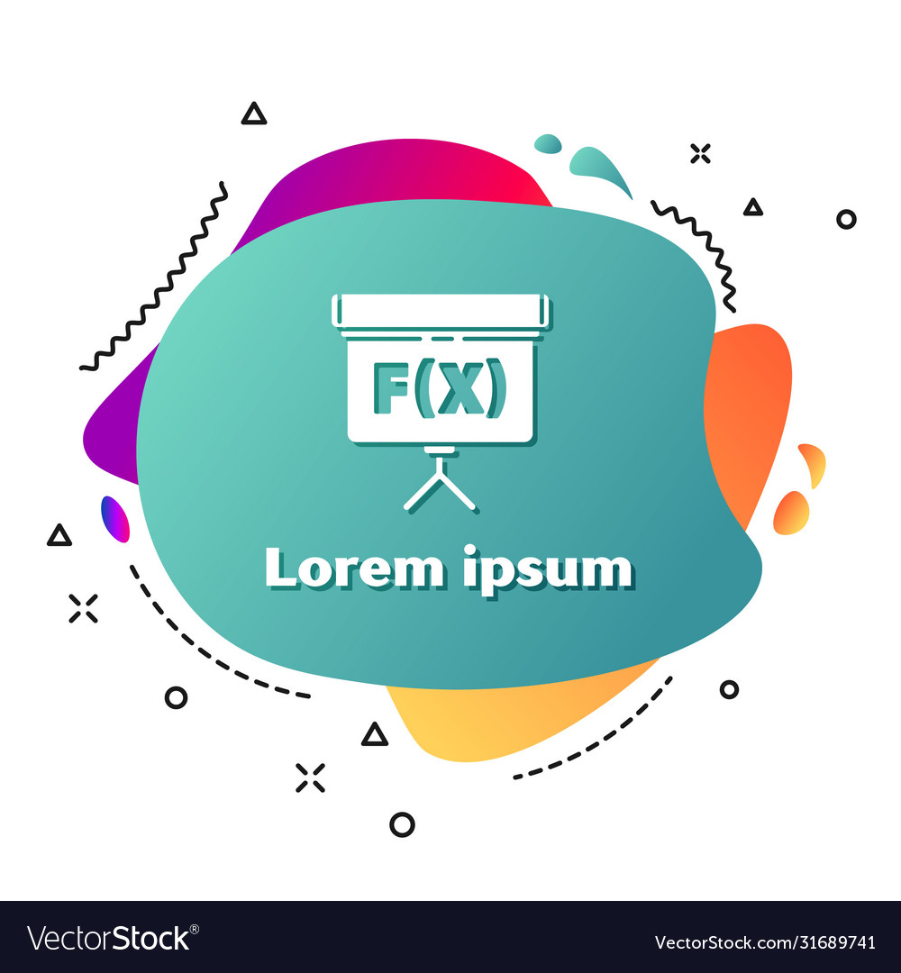White chalkboard with function mathematical icon vector image White chalkboard with function mathematical icon