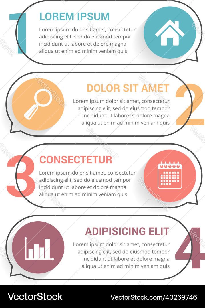 4 steps - infographic template Royalty Free Vector Image