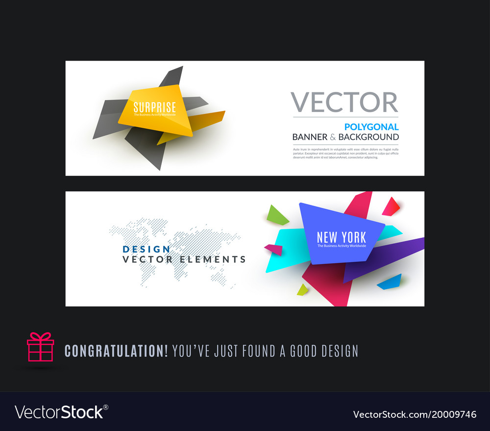 Abstract set of modern horizontal website