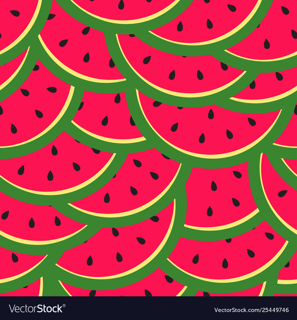 Bright seamless pattern with slices watermelon vector image Bright seamless pattern with slices watermelon