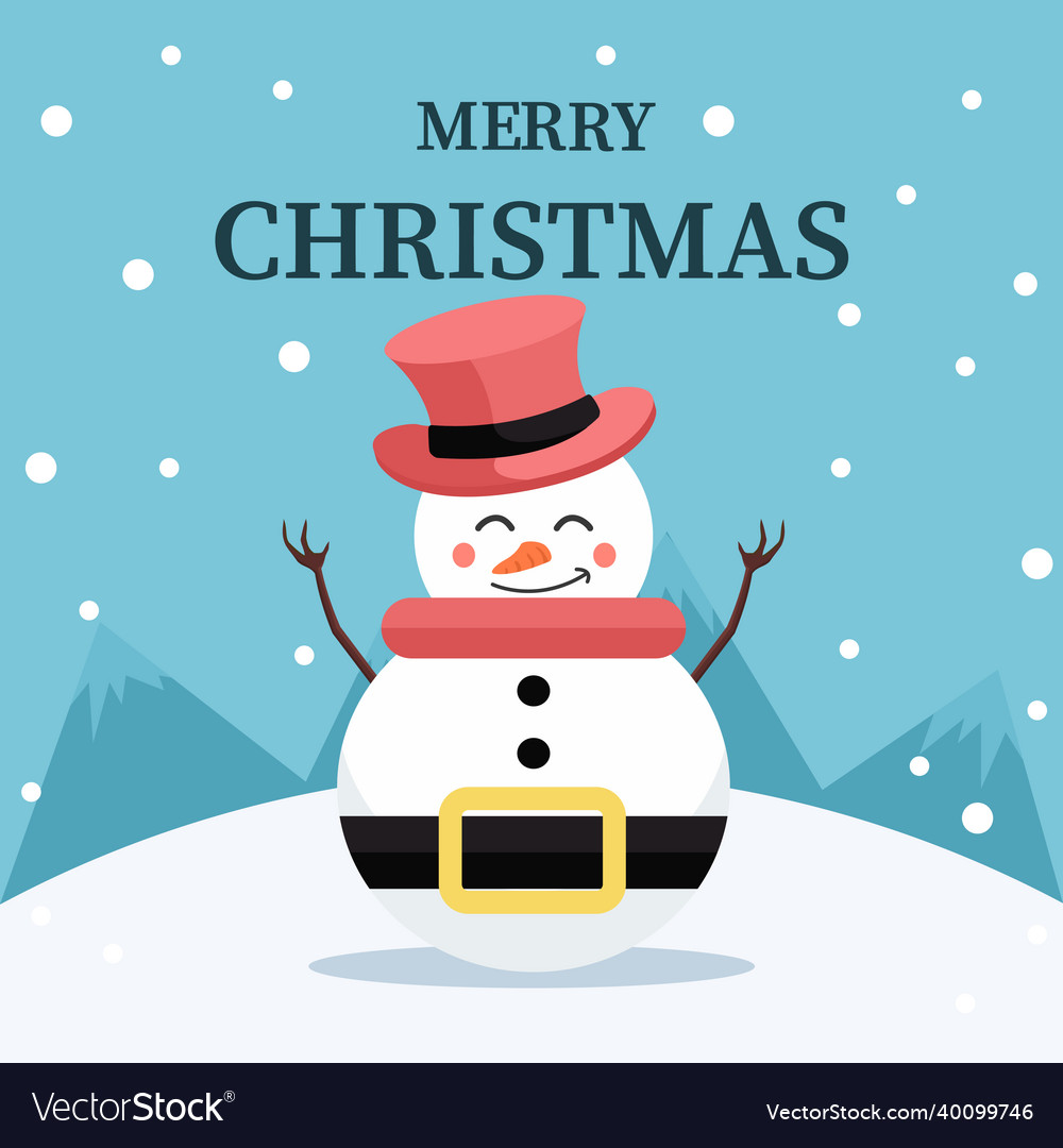 Weihnachtskarte für Schneemann Widmung vector image Weihnachtskarte für Schneemann Widmung