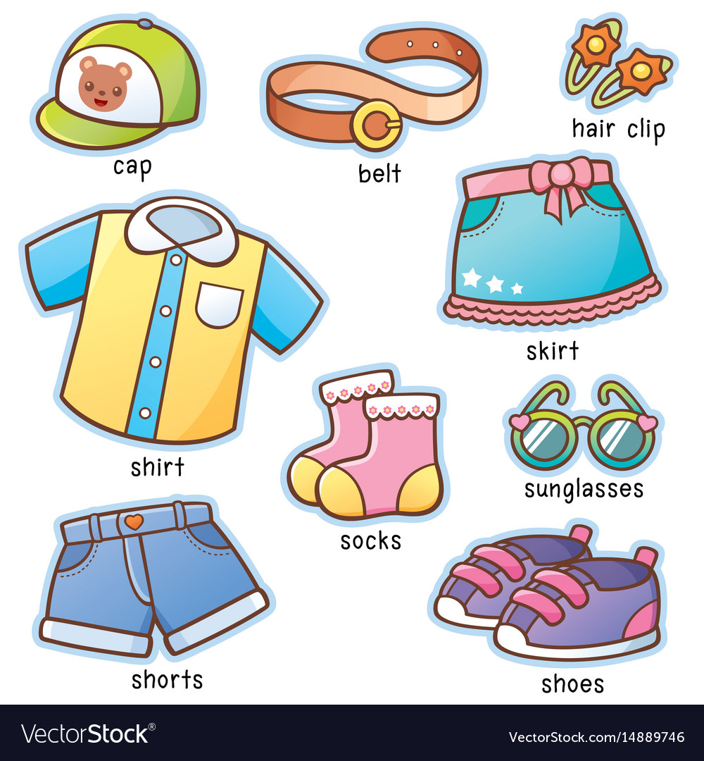Clothes Vocabulary Royalty Free Vector Image VectorStock