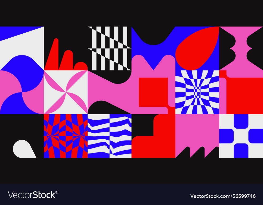 Deconstructed abstract pattern design vector image Deconstructed abstract pattern design