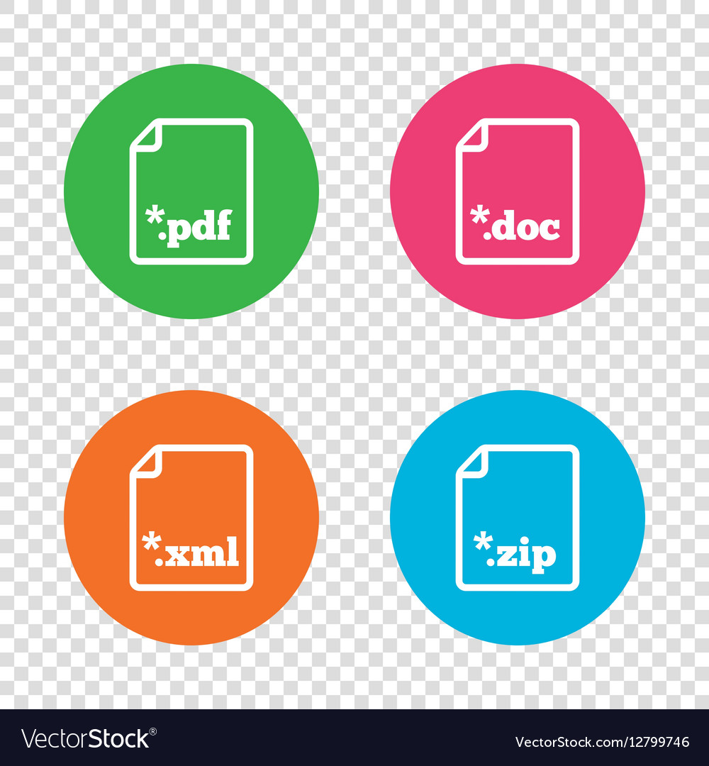 Document signs file extensions symbols