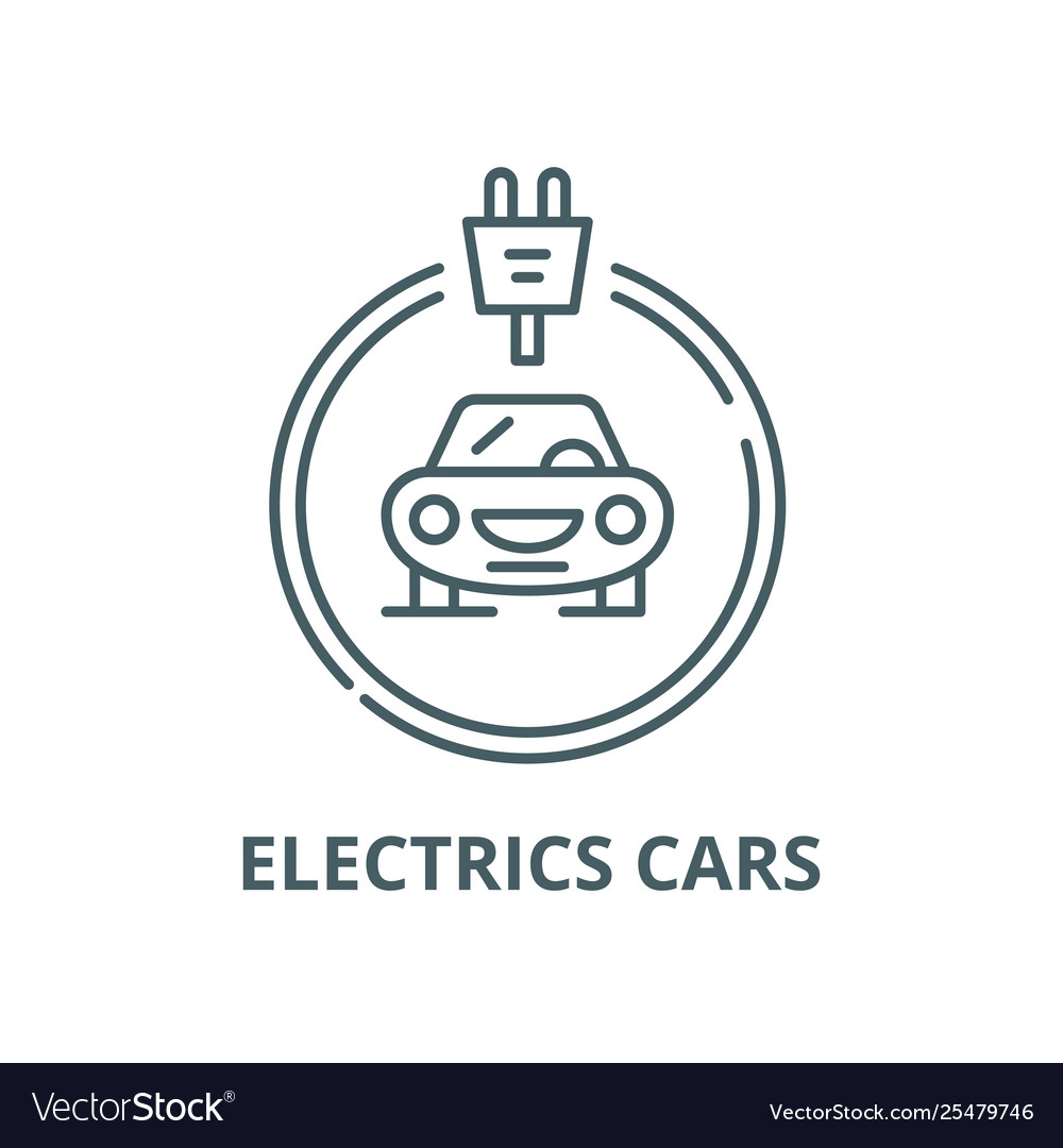 Electrics cars line icon linear concept