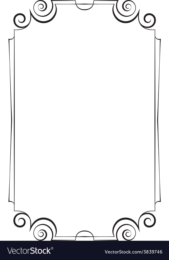 elegant vertical frame on a white background vector image vectorstock