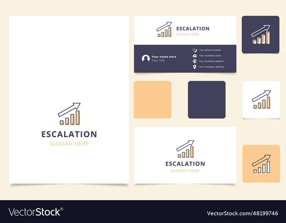 Escalation logo design with editable slogan