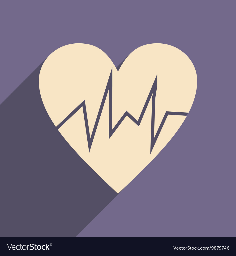 Flat with shadow icon and mobile application pulse