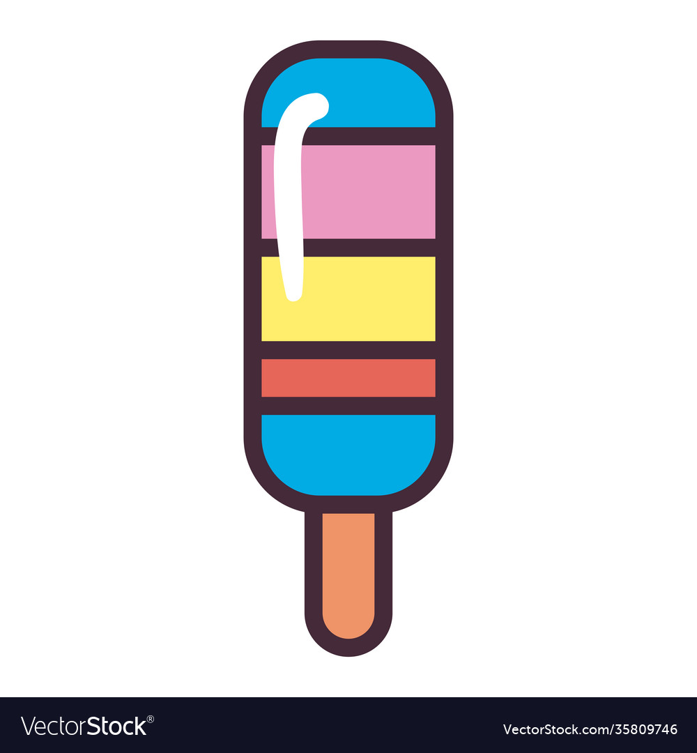 Ice cream with lines line and fill style icon